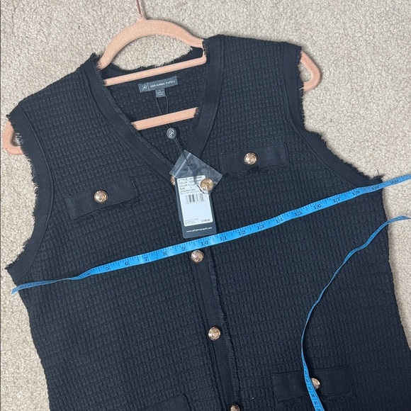 NWT Adrianna Papell Sweater Shift Dress Waffle Knit Sleeveless Mini Length Black - Picture 12 of 16